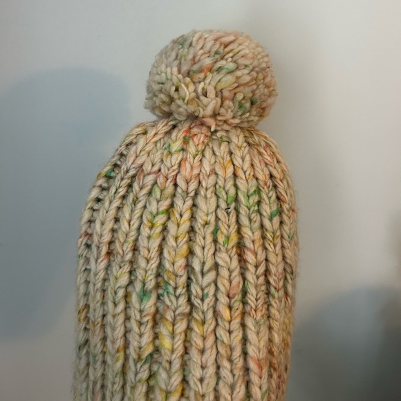 Madewell Multicolor Confetti Knit Pom-Pom Beanie Wool Blend One Size preppy chic main image 6